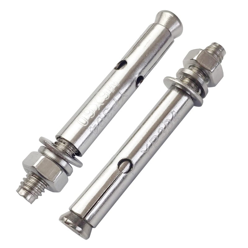 JENSWILL 10 Pack M6x60mm Expansion Bolts Anchor Bolt 304 Stainless Steel External Hex Expansion Screw Bolt Sleeve Anchor Fastener Wall Concrete - Image 3